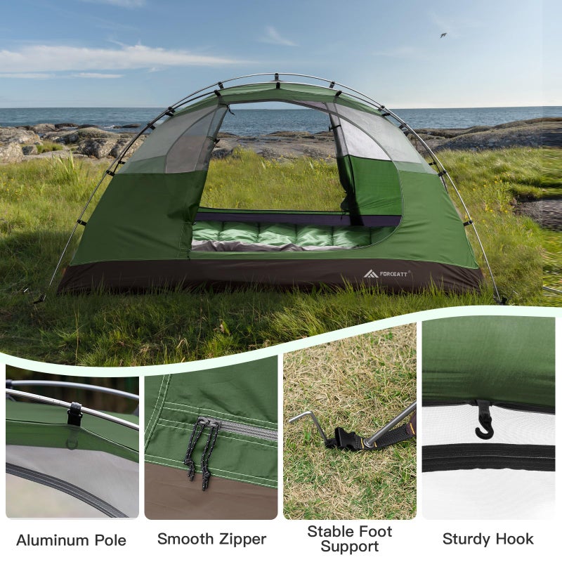 Forceatt Camping Tent 2 Person, Backpacking Tent Waterproof & Windproof, Ultralight Instant Tent with Rain Fly for Camping, Hiking, Outdoor - Image 3
